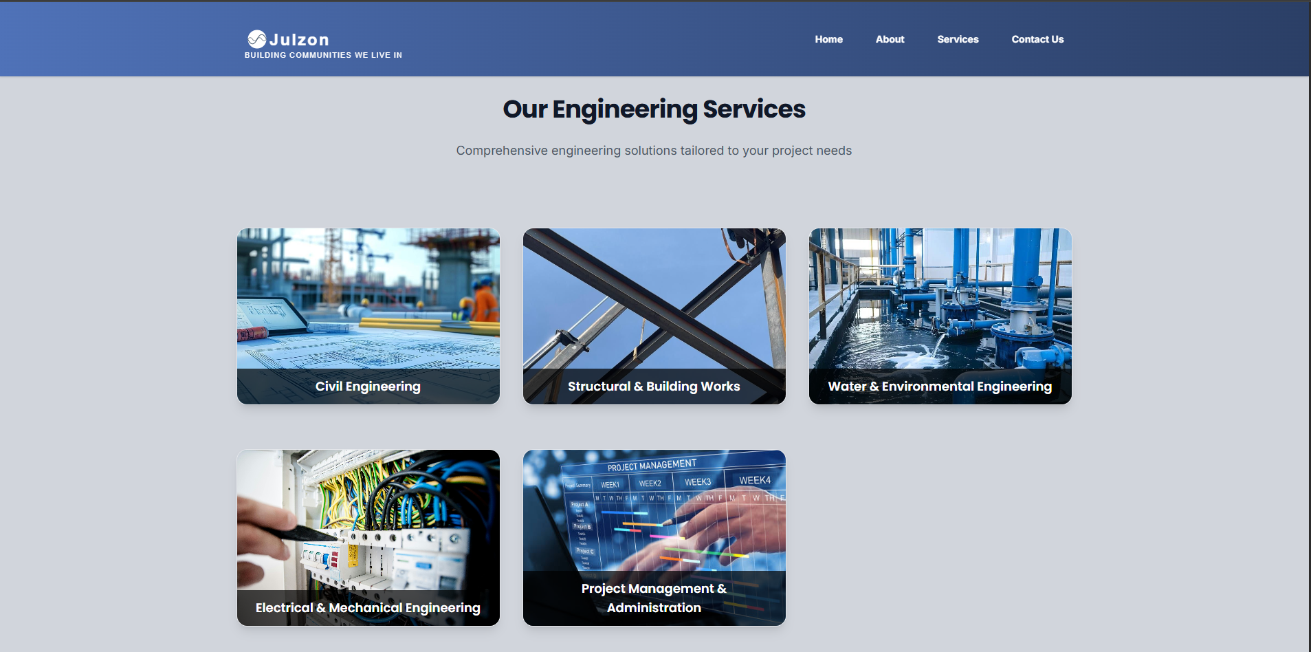 Julzon Engineering Website preview